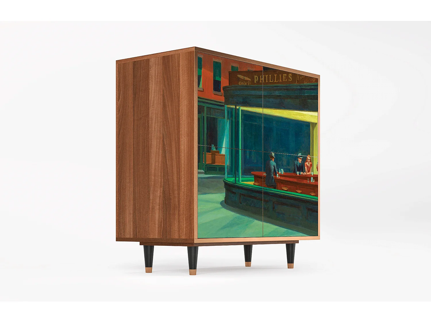 Credenza - 94x96x48 cm - BS3 - Nighthawks by Hopper, Noce