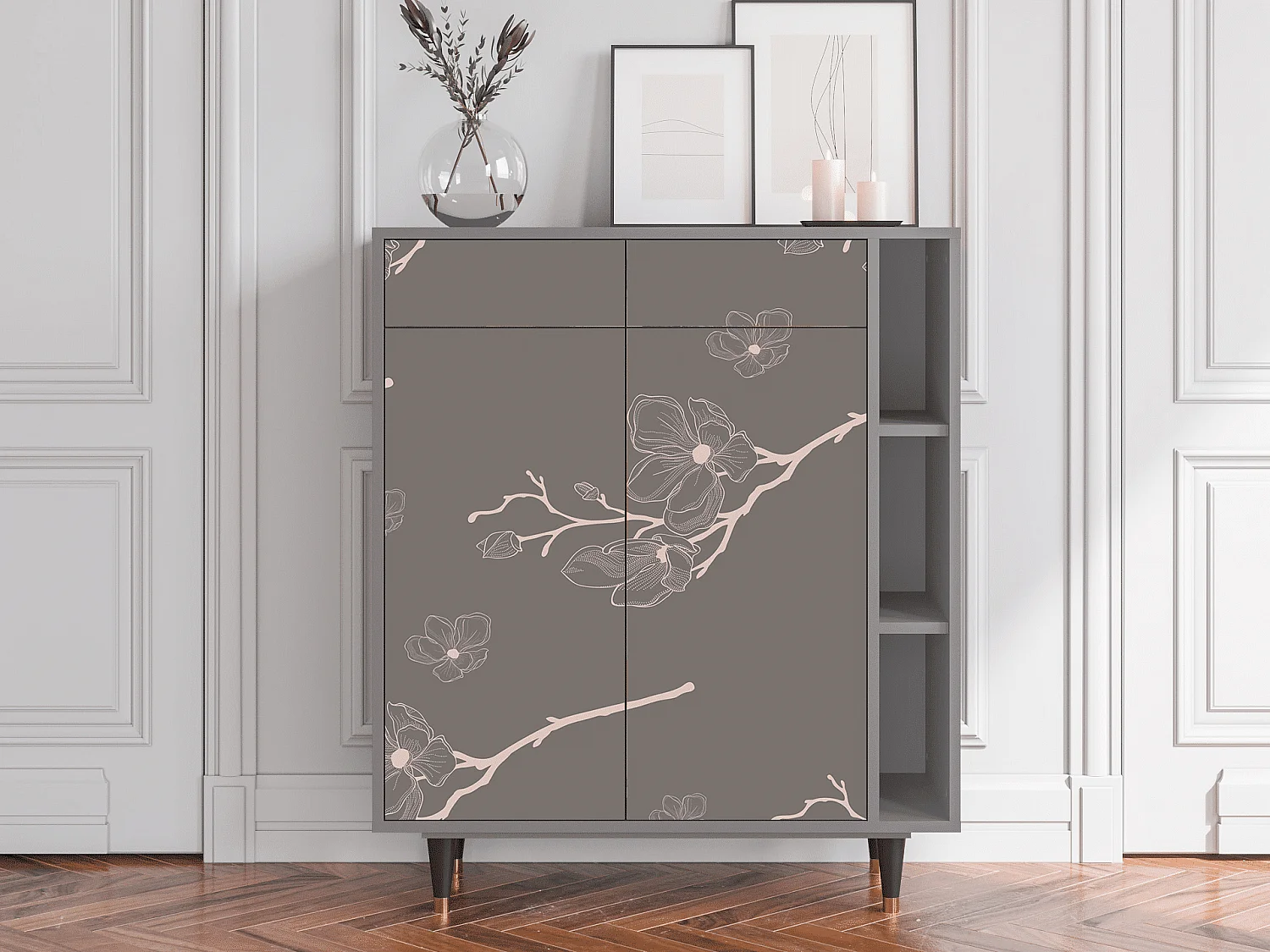 Aparador - 96х110х41 cm - BS6 - Cherry Blossom, Cinza