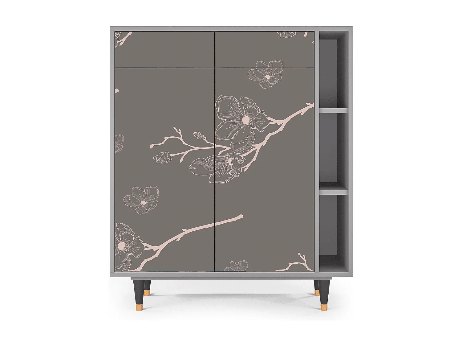 Dressoir - 96х110х41 cm - BS6 - Cherry Blossom, Grijs