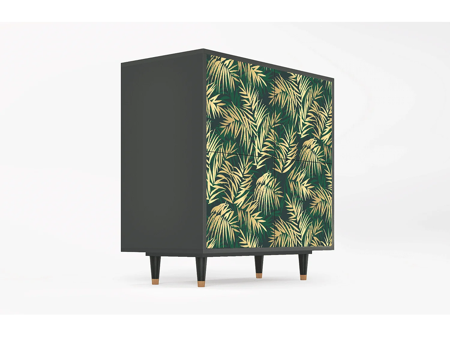 Buffet - 94x96x48 cm - BS3 - Sunny Palm Tree, Anthracite