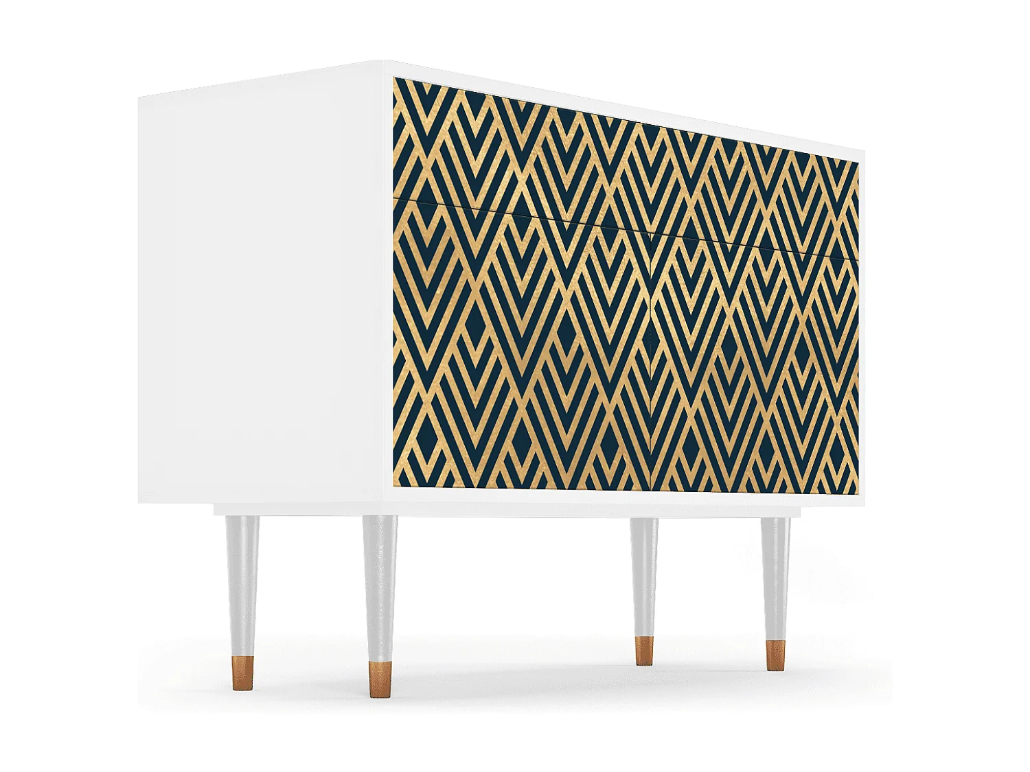 Credenza - 115x85x48 cm - BS4 - Egypt Triangles, Bianco