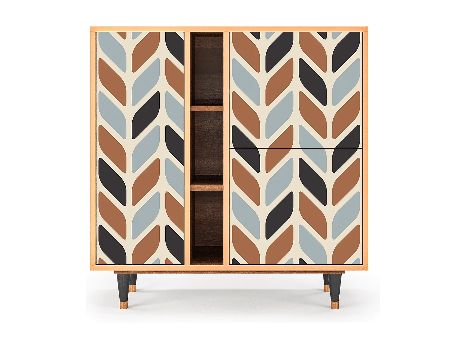 Kredens - 94х96х41 cm - BS5 - Beige Laure, Orzech