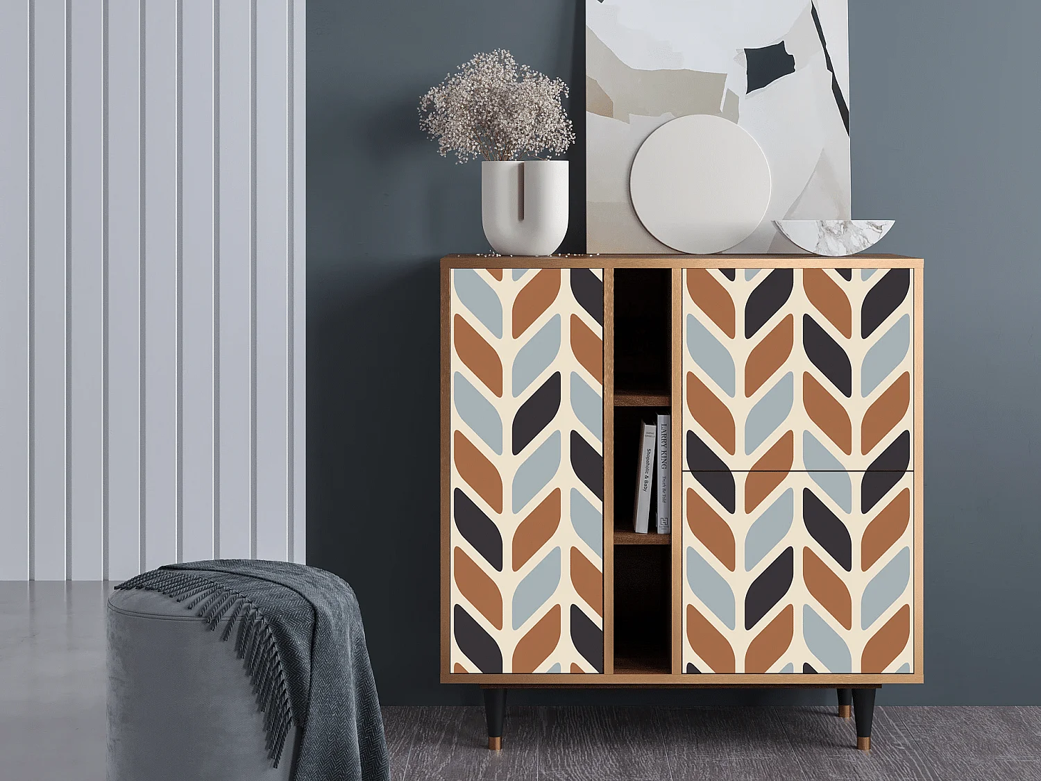 Buffet - 94х96х41 cm - BS5 - Beige Laure, Noyer