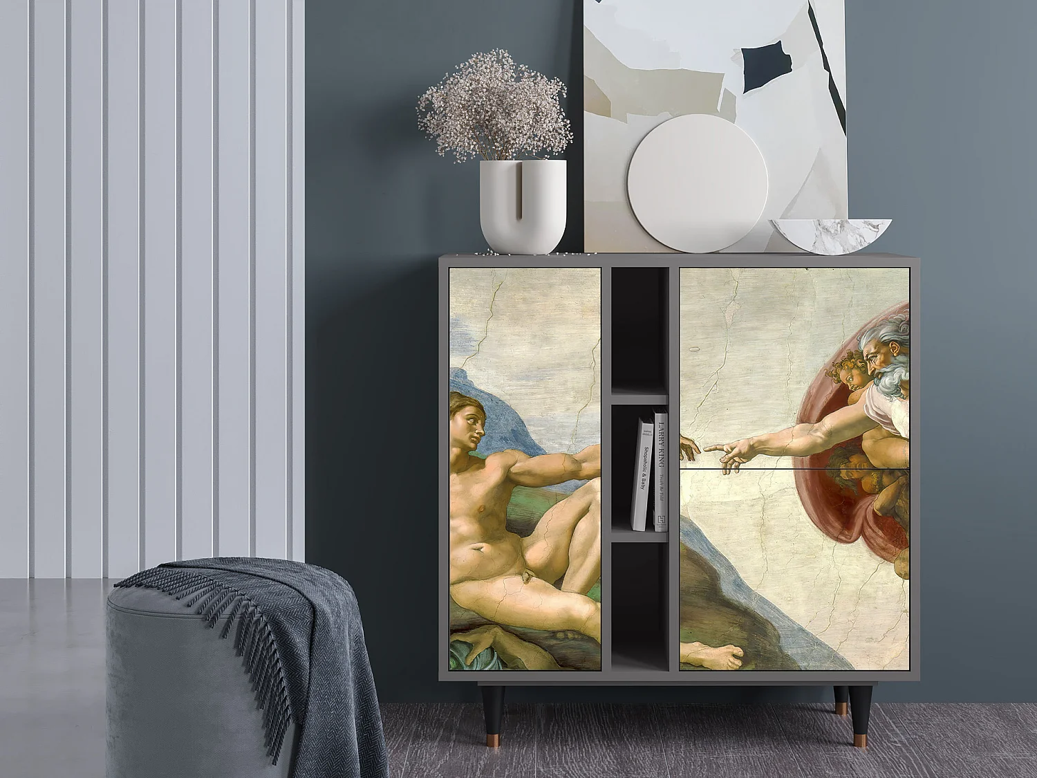 Dressoir - 94х96х41 cm - BS5 - The Creation of Adam, Grijs