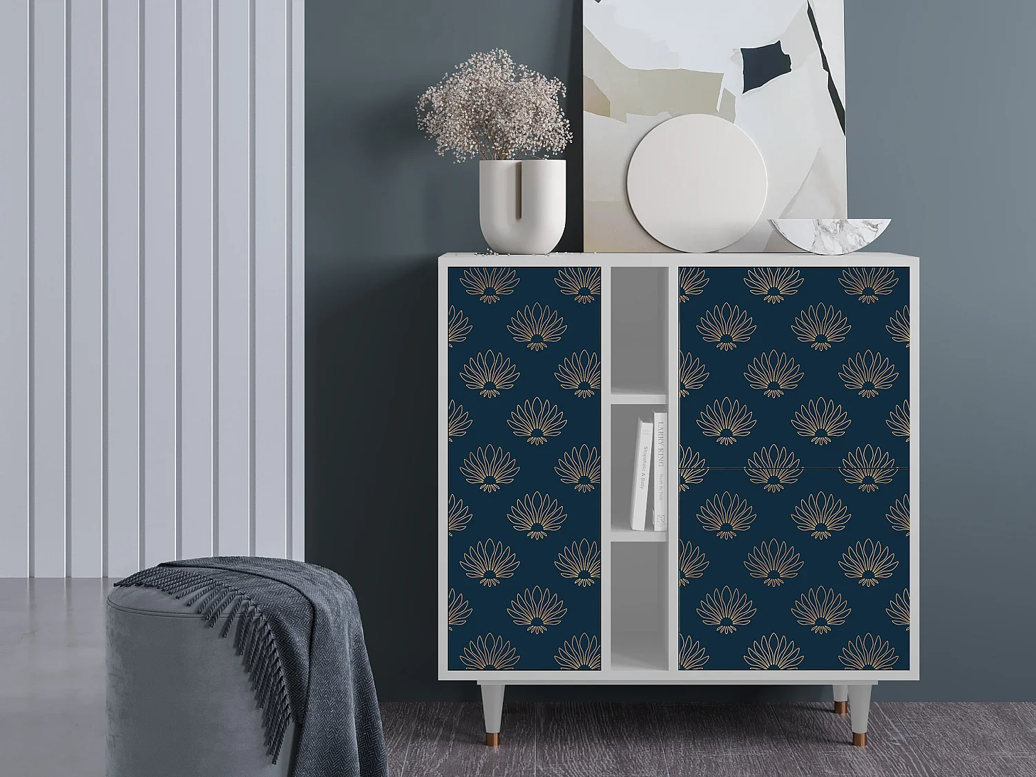 Credenza - 94х96х41 cm - BS5 - Blue Lotus, Bianco