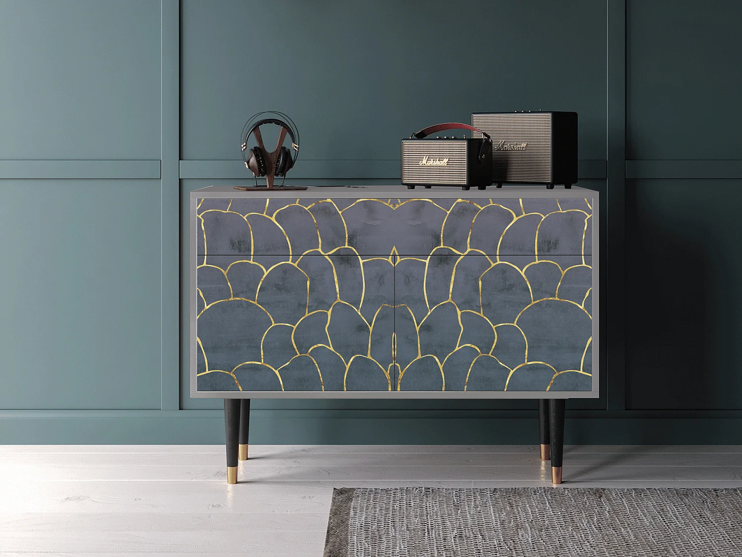 Credenza - 115x85x48 cm - BS4 - Blue Lagoon, Grigio