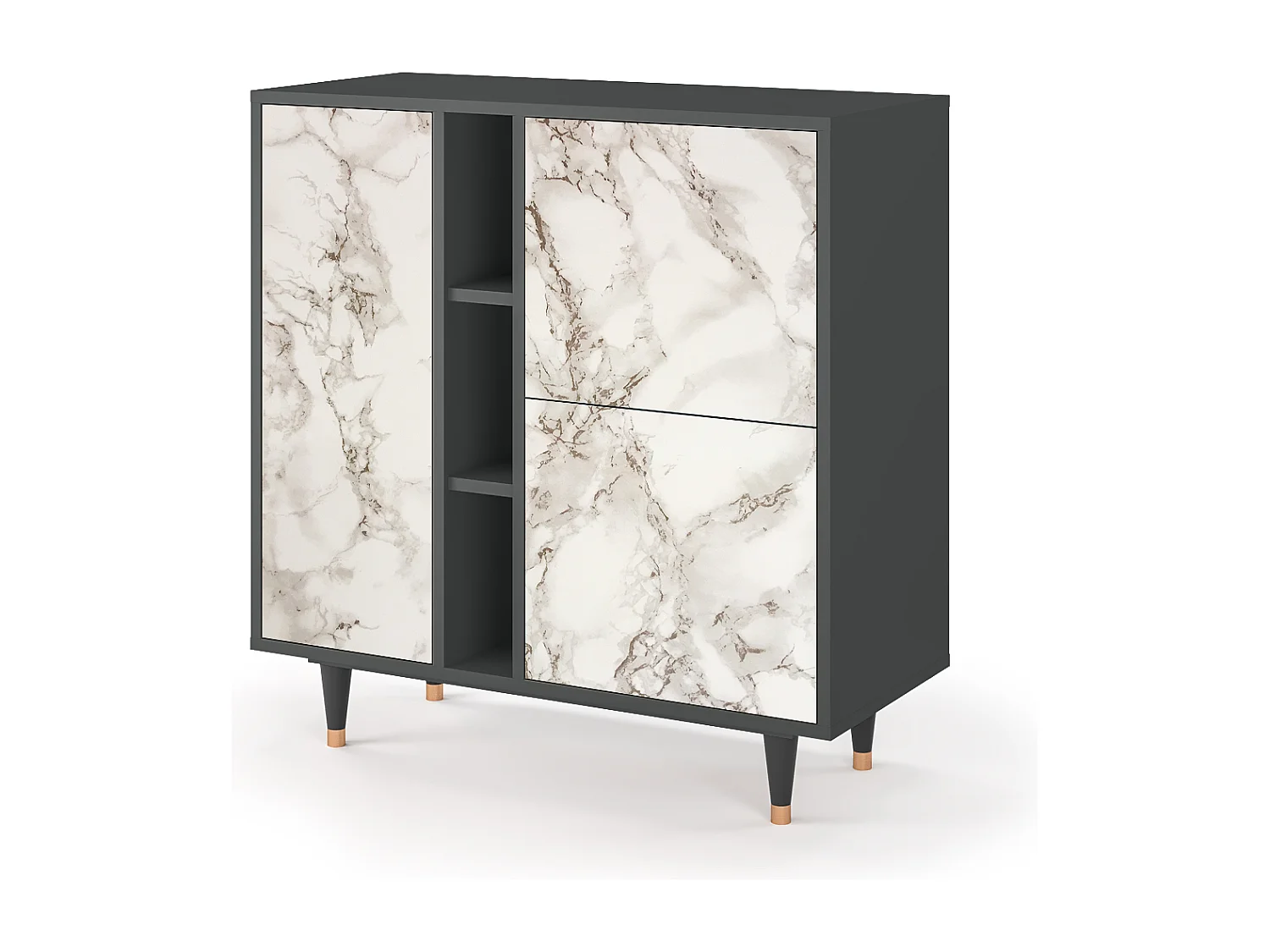 Credenza - 94х96х41 cm - BS5 - Milk Marble, Antracite