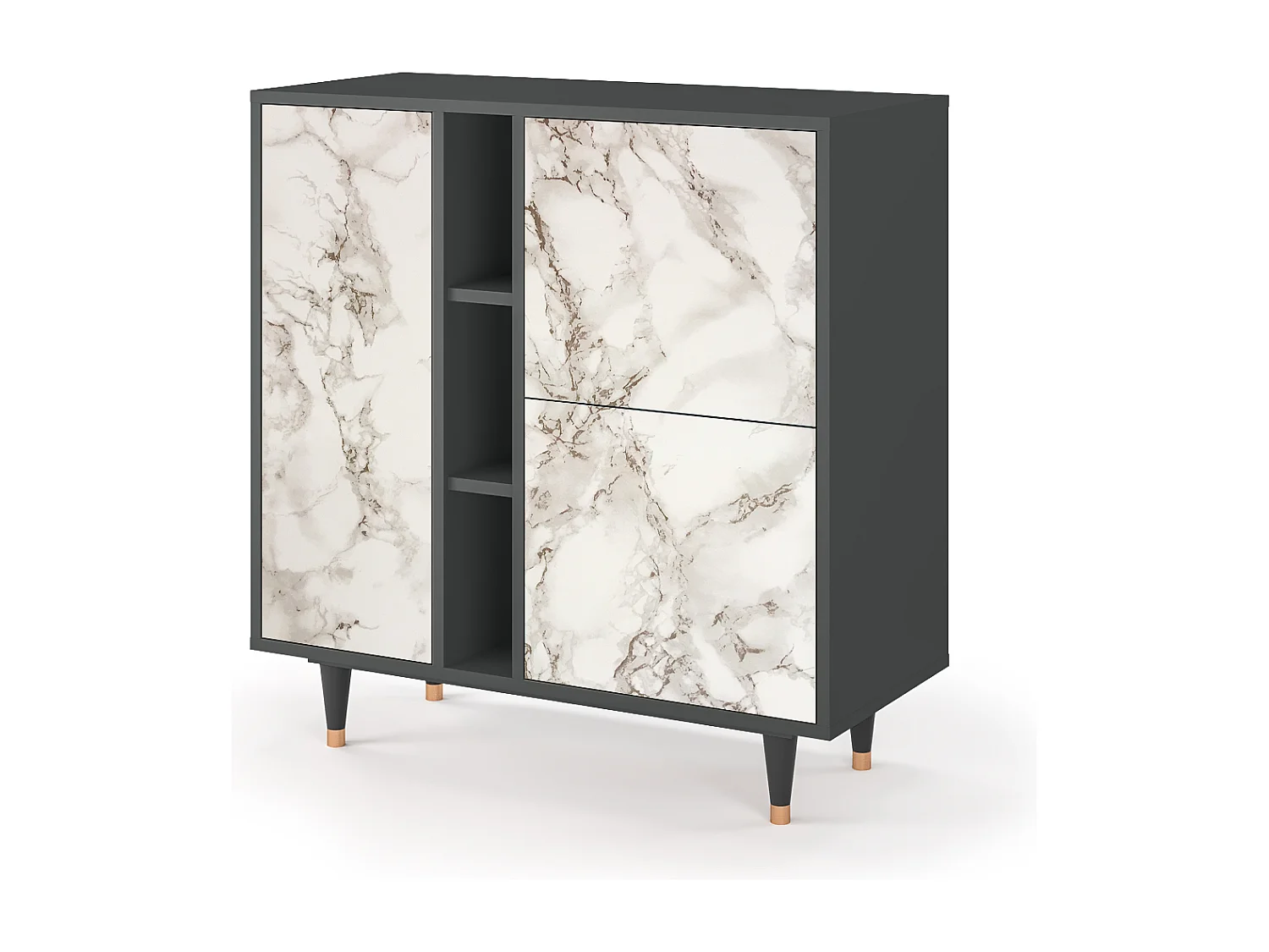 Credenza - 94х96х41 cm - BS5 - Milk Marble, Antracite