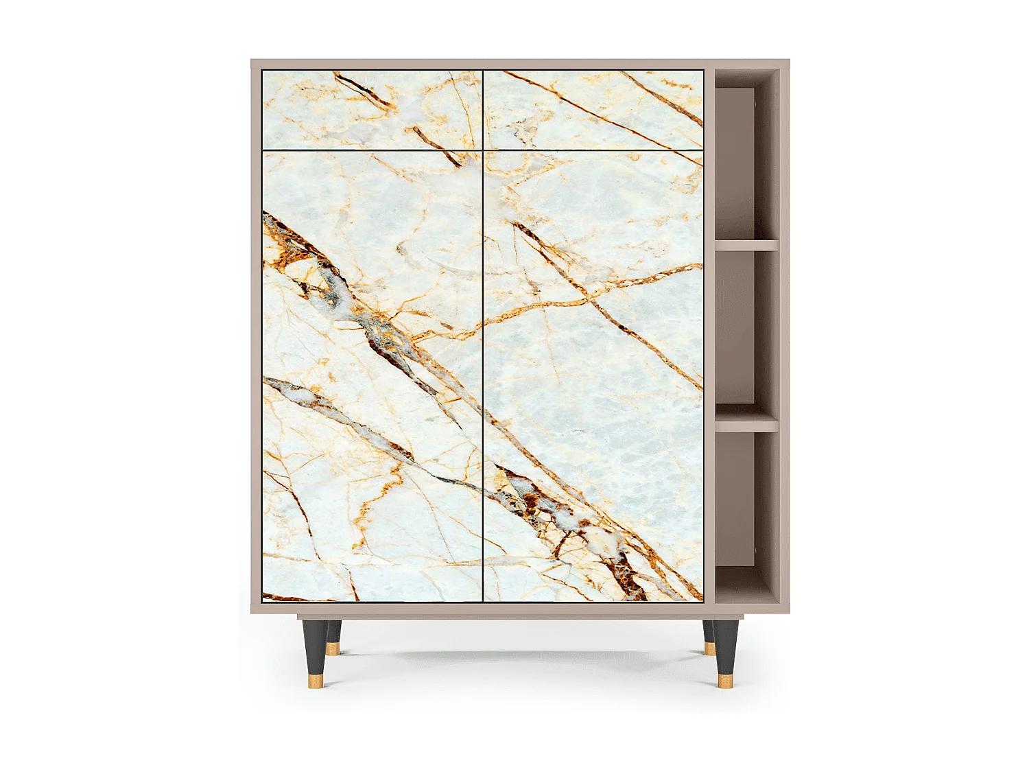 Sideboard - 96х110х41 cm - BS6 - Sandy Marble, Latte