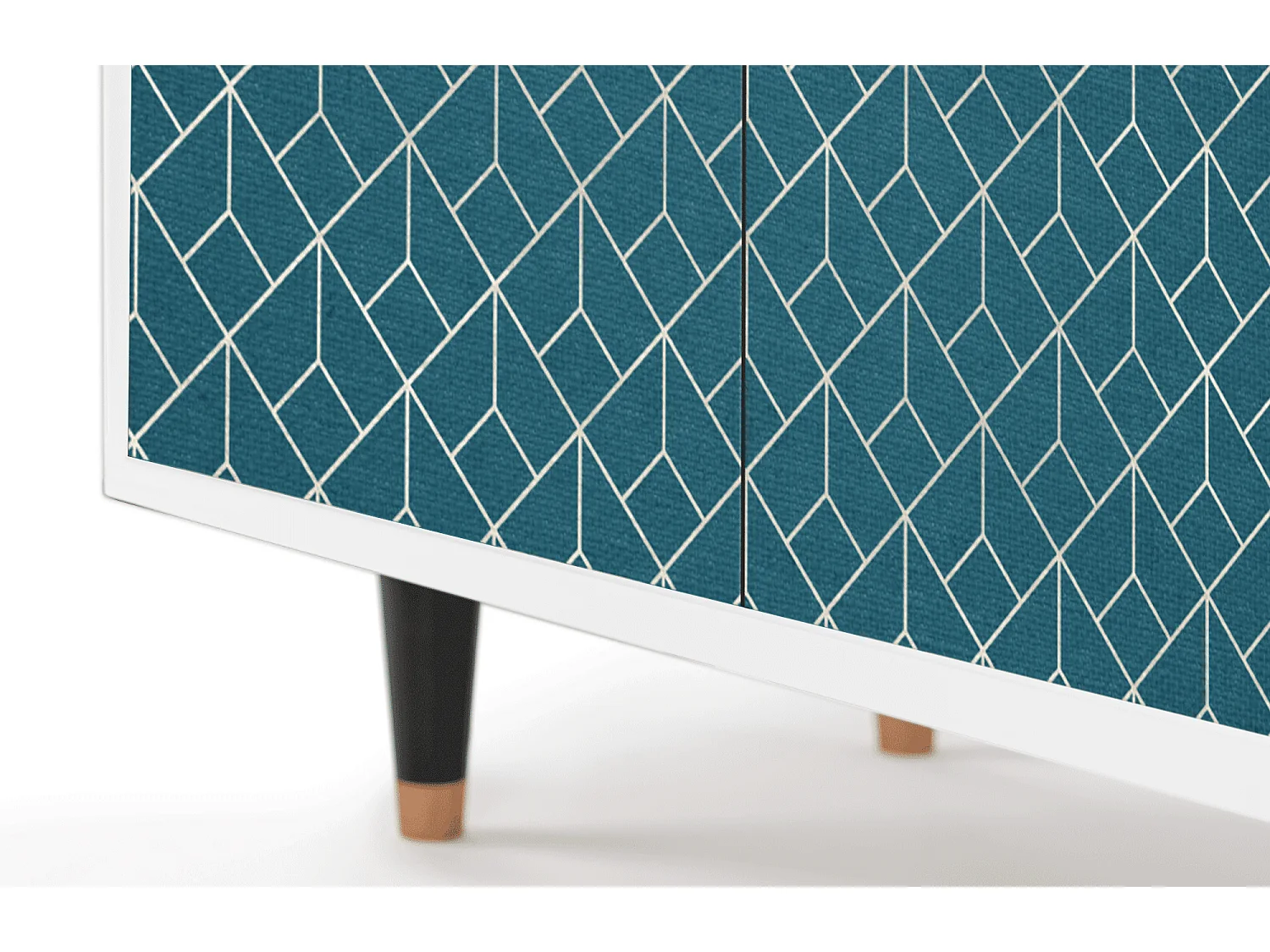 Buffet - 94x96x48 cm - BS3 - Turquoise Geometry, Blanc
