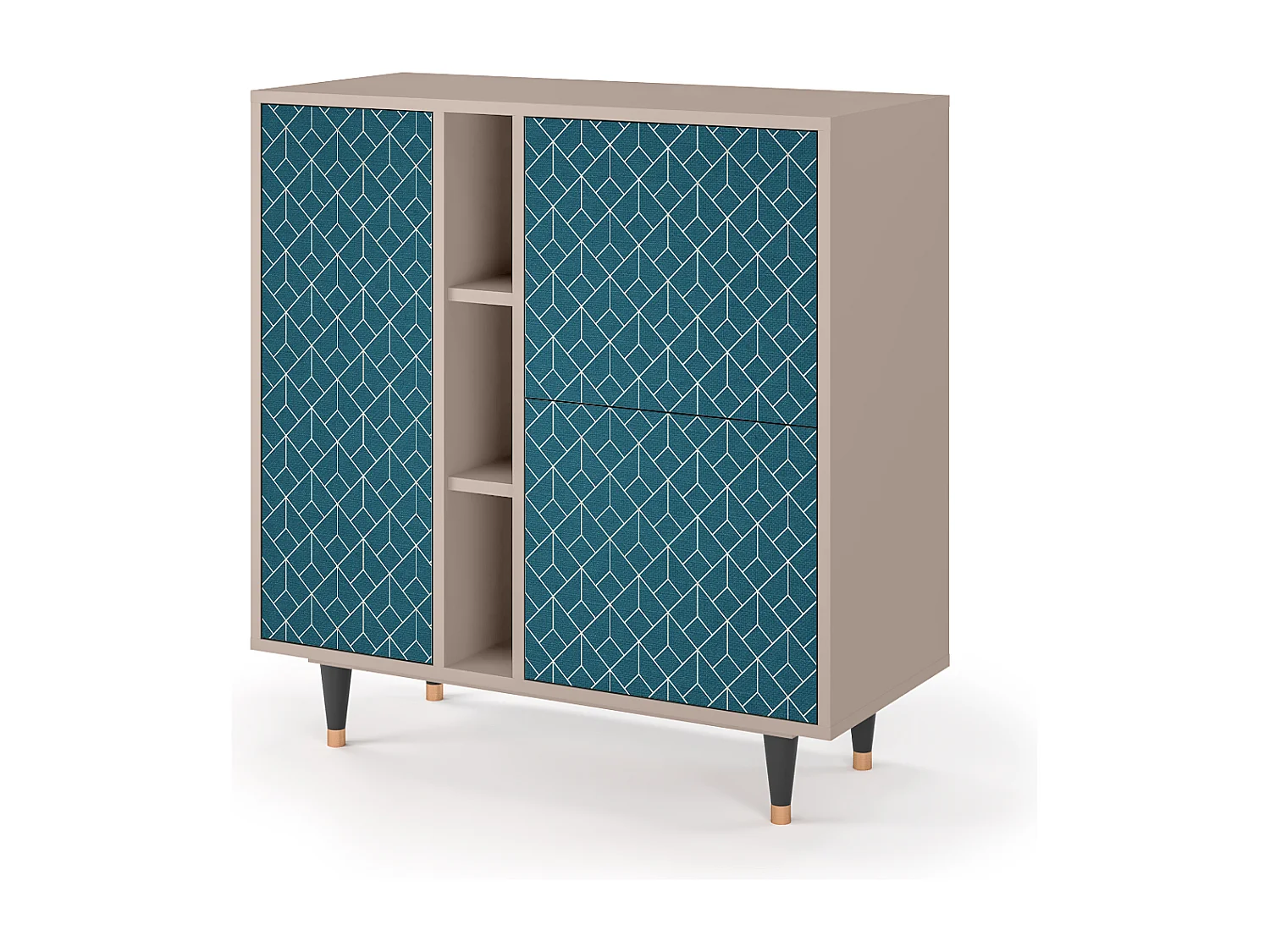 Dressoir - 94х96х41 cm - BS5 - Turquoise Geometry, Latte