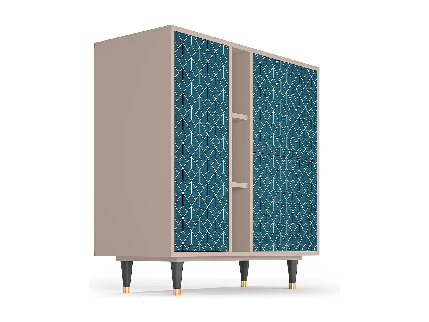 Dressoir - 94х96х41 cm - BS5 - Turquoise Geometry, Latte