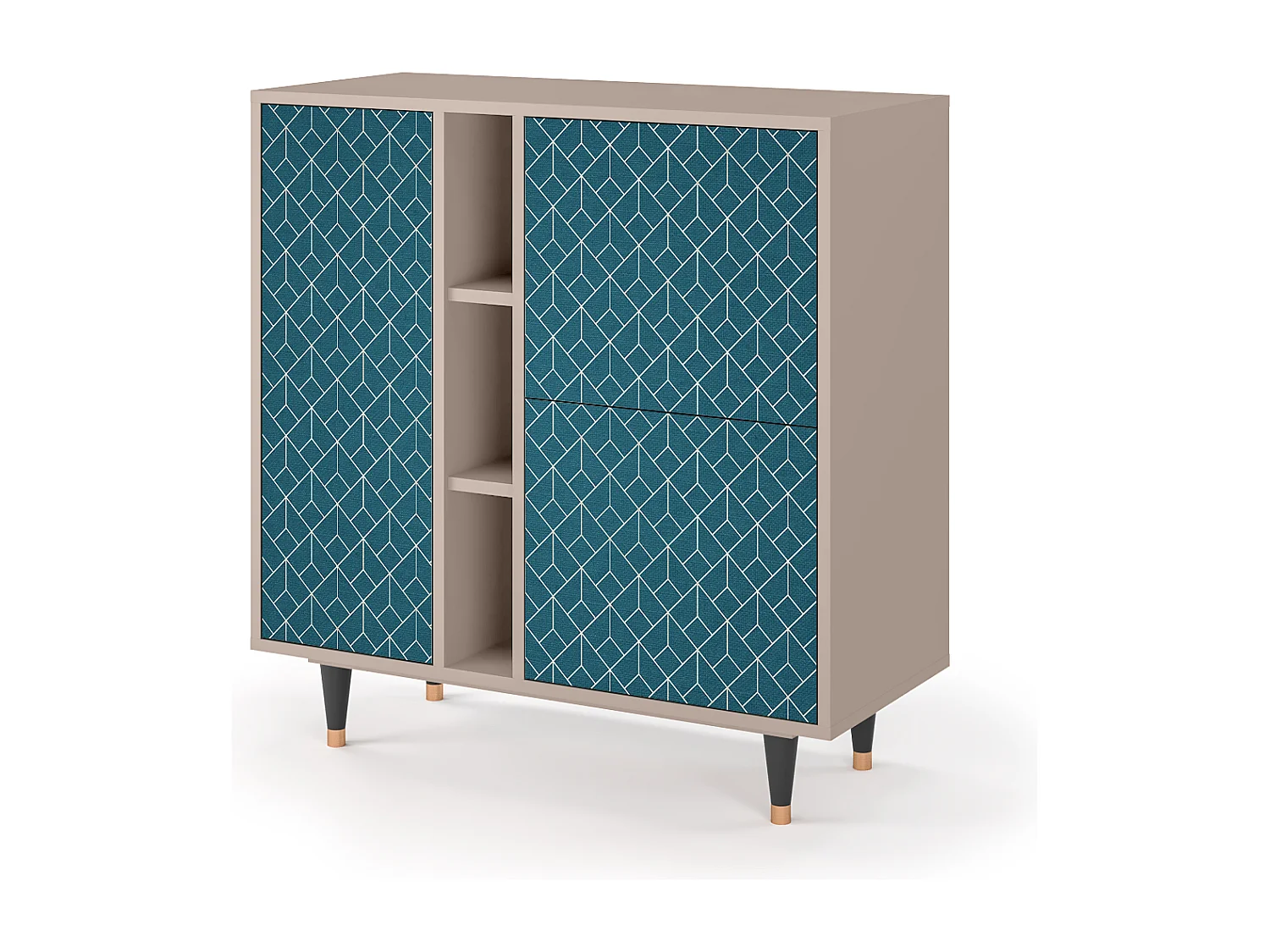 Buffet - 94х96х41 cm - BS5 - Turquoise Geometry, Latte