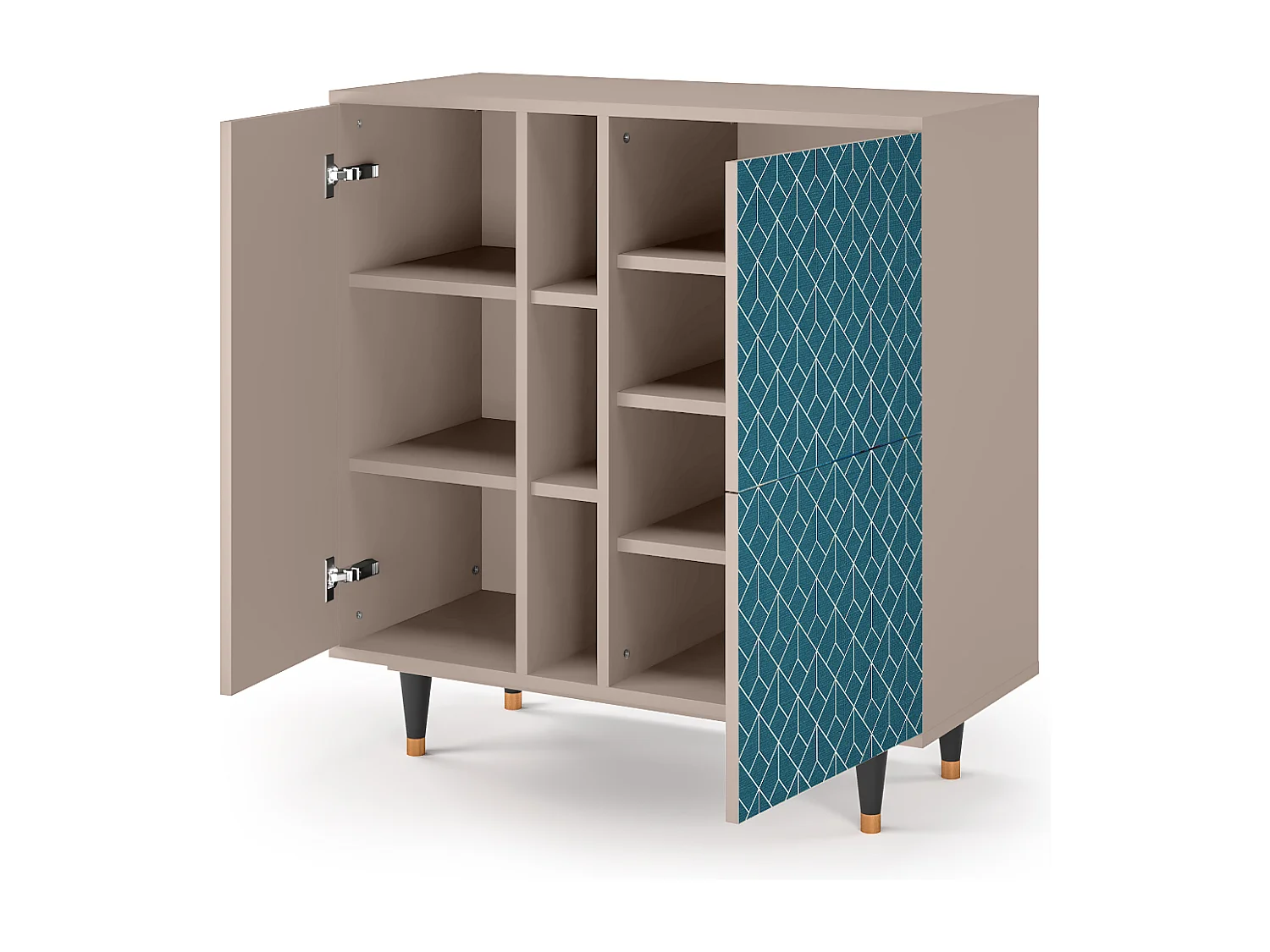 Buffet - 94х96х41 cm - BS5 - Turquoise Geometry, Latte