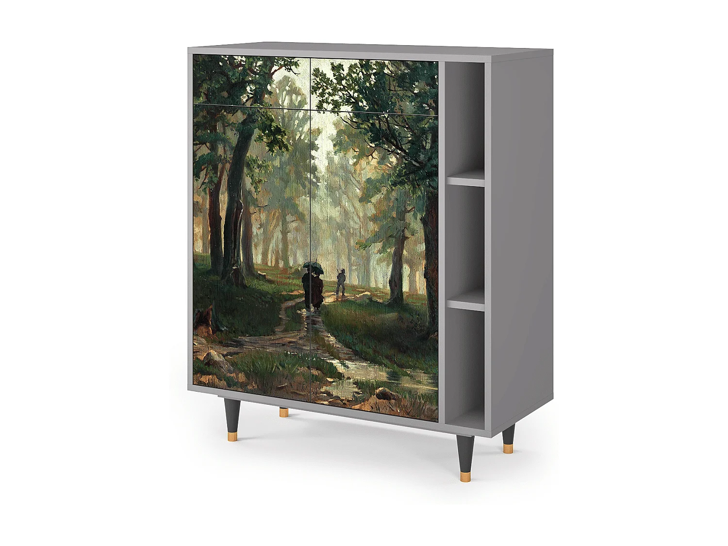 Buffet - 96х110х41 cm - BS6 -  Rain in the Oak Forest, Gris