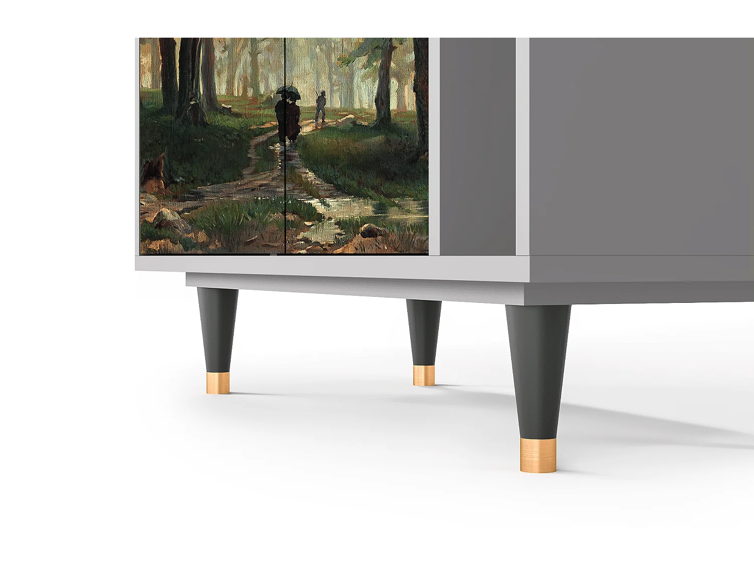 Kredens - 96х110х41 cm - BS6 -  Rain in the Oak Forest, Szary