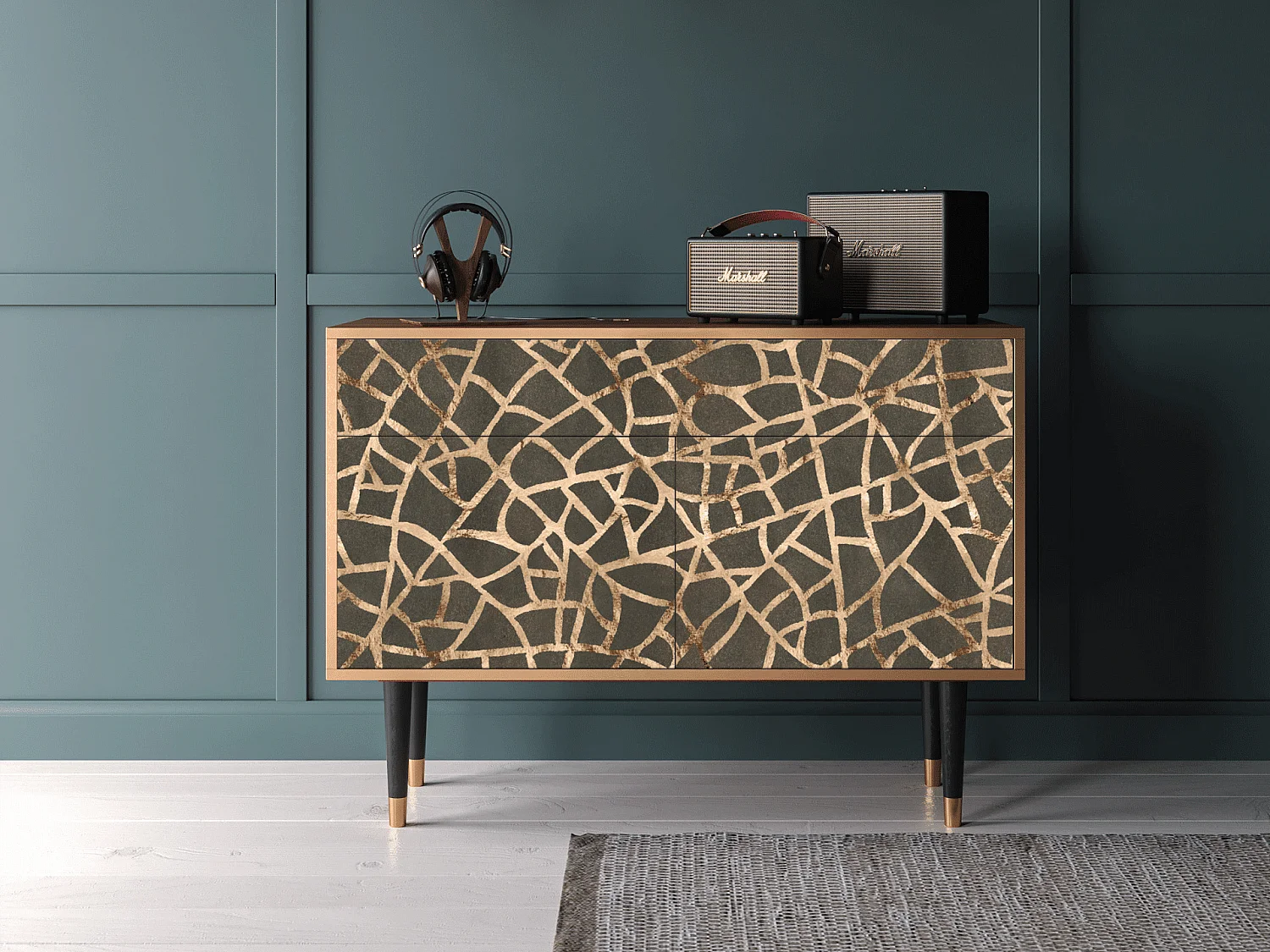 Credenza - 115x85x48 cm - BS4 - Enlarged Leaf, Noce