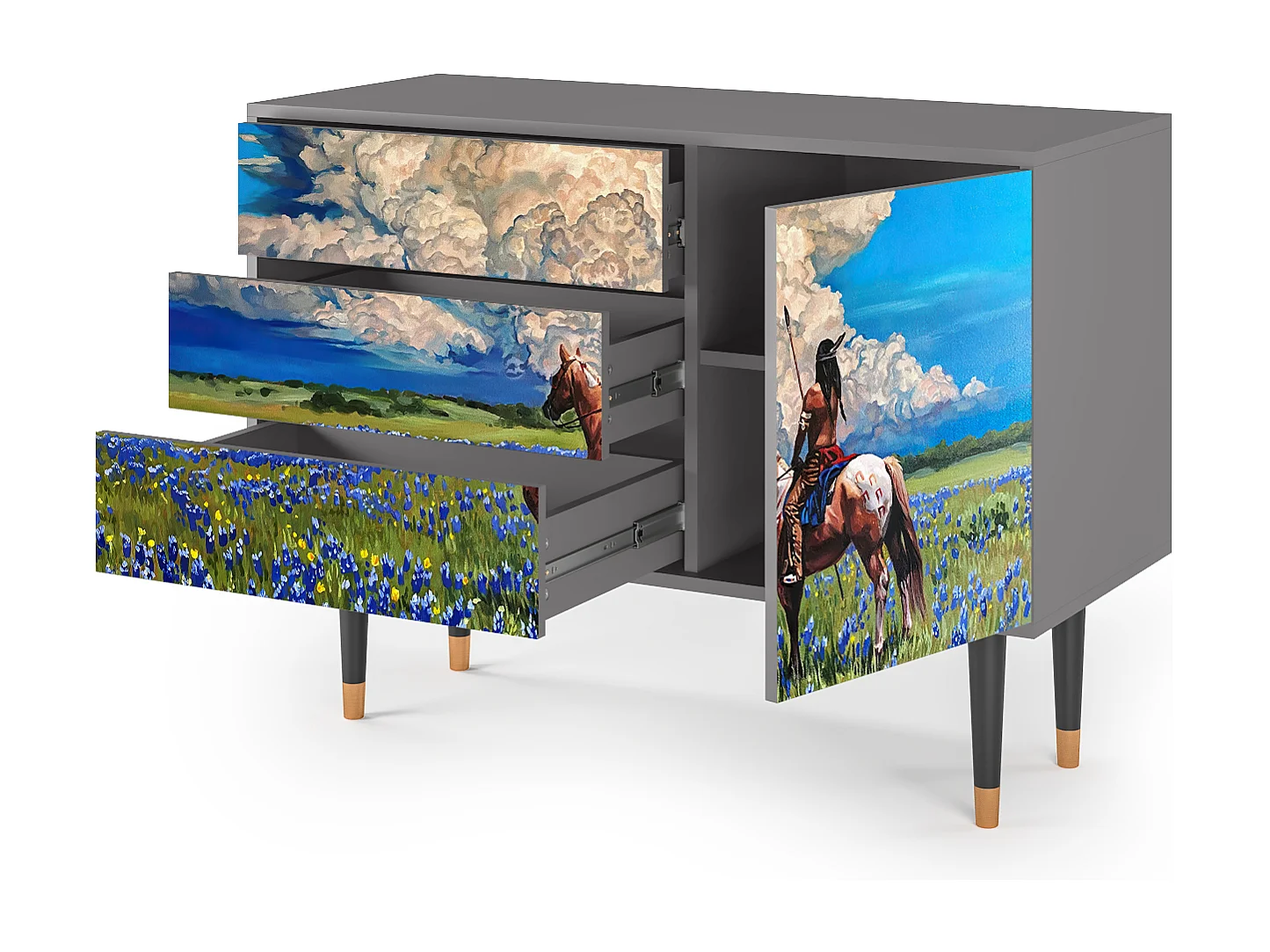 Credenza - 115х84х41 cm - S3 - Thunderheads by Dean, Grigio