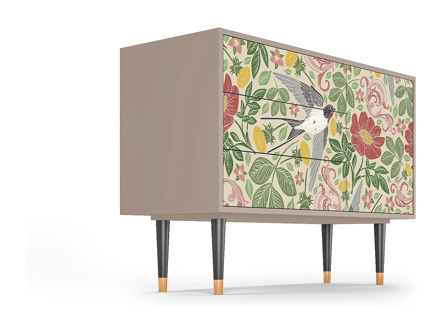 Kredens - 115х84х41 cm - S3 - Spring Swallow, Latte