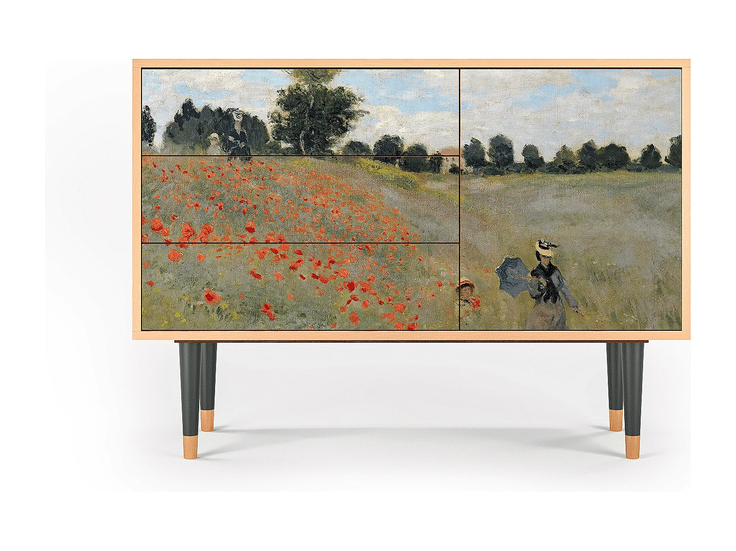 Kredens - 115х84х41 cm - S3 - The Poppy Field   , Orzech