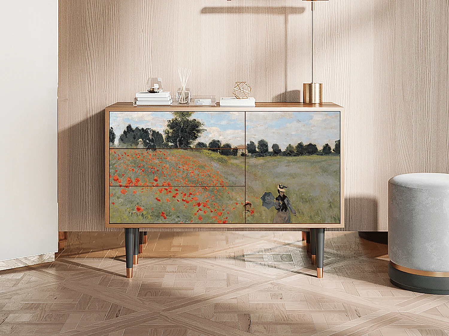 Buffet - 115х84х41 cm - S3 - The Poppy Field   , Noyer