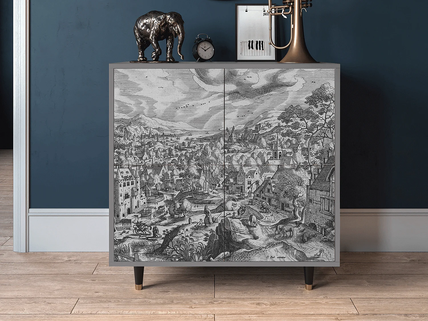 Buffet - 94x96x48 cm - BS3 - Bird Dropping, Gris