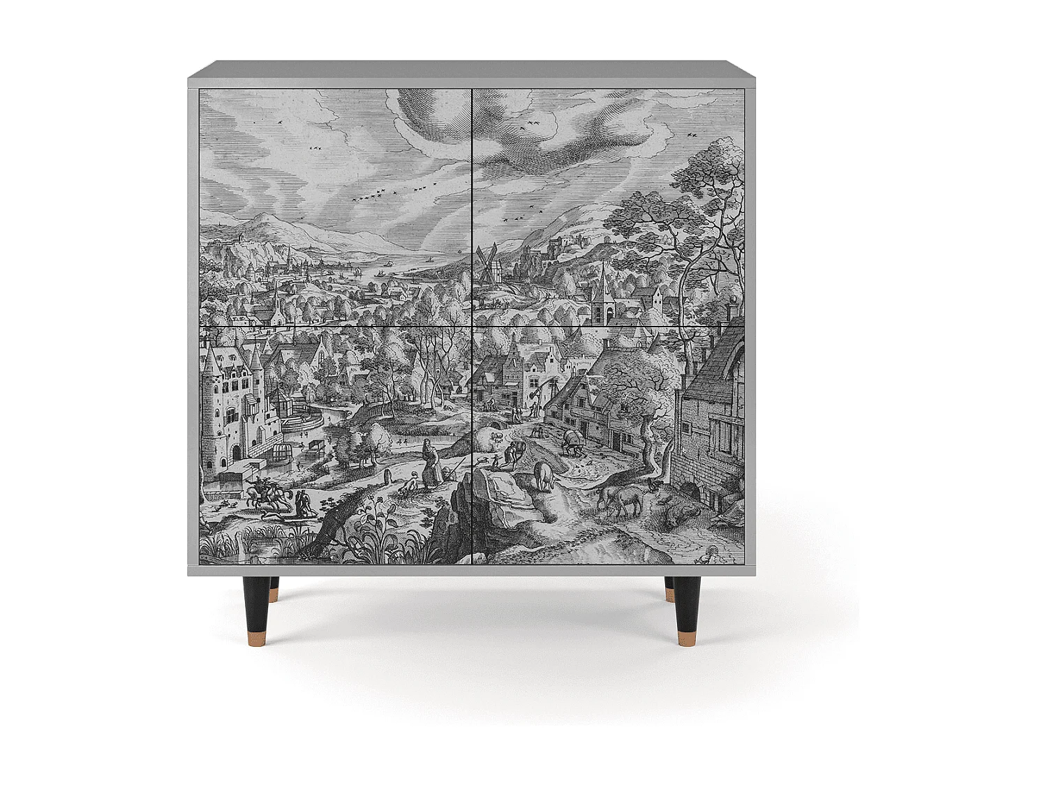 Buffet - 94x96x48 cm - BS3 - Bird Dropping, Gris