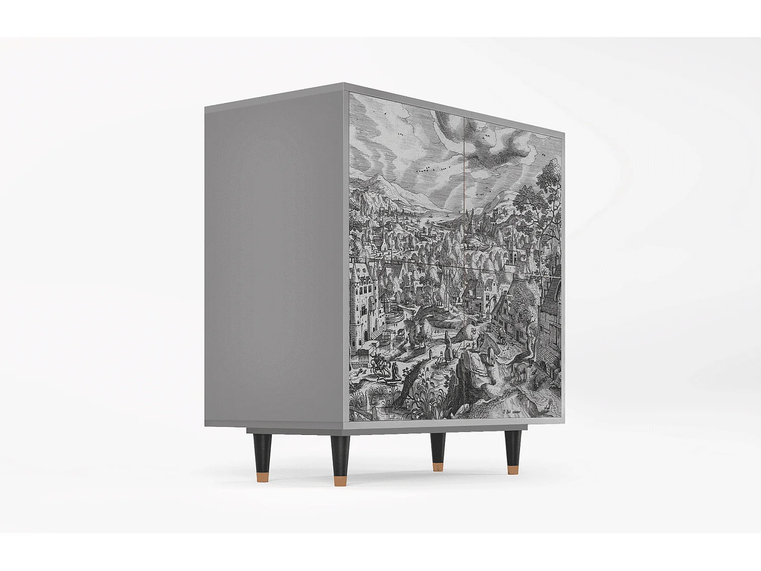 Buffet - 94x96x48 cm - BS3 - Bird Dropping, Gris