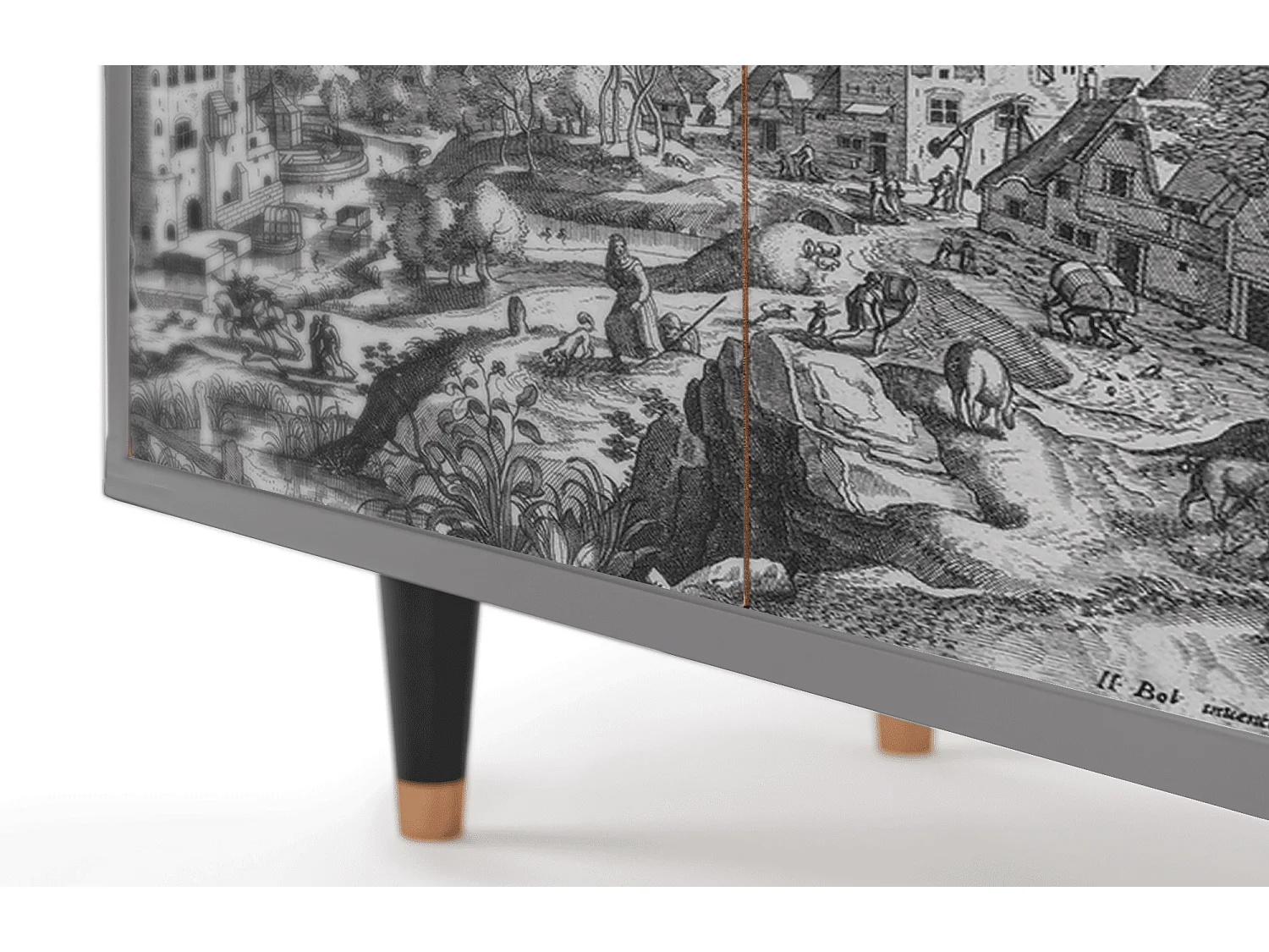 Buffet - 94x96x48 cm - BS3 - Bird Dropping, Gris