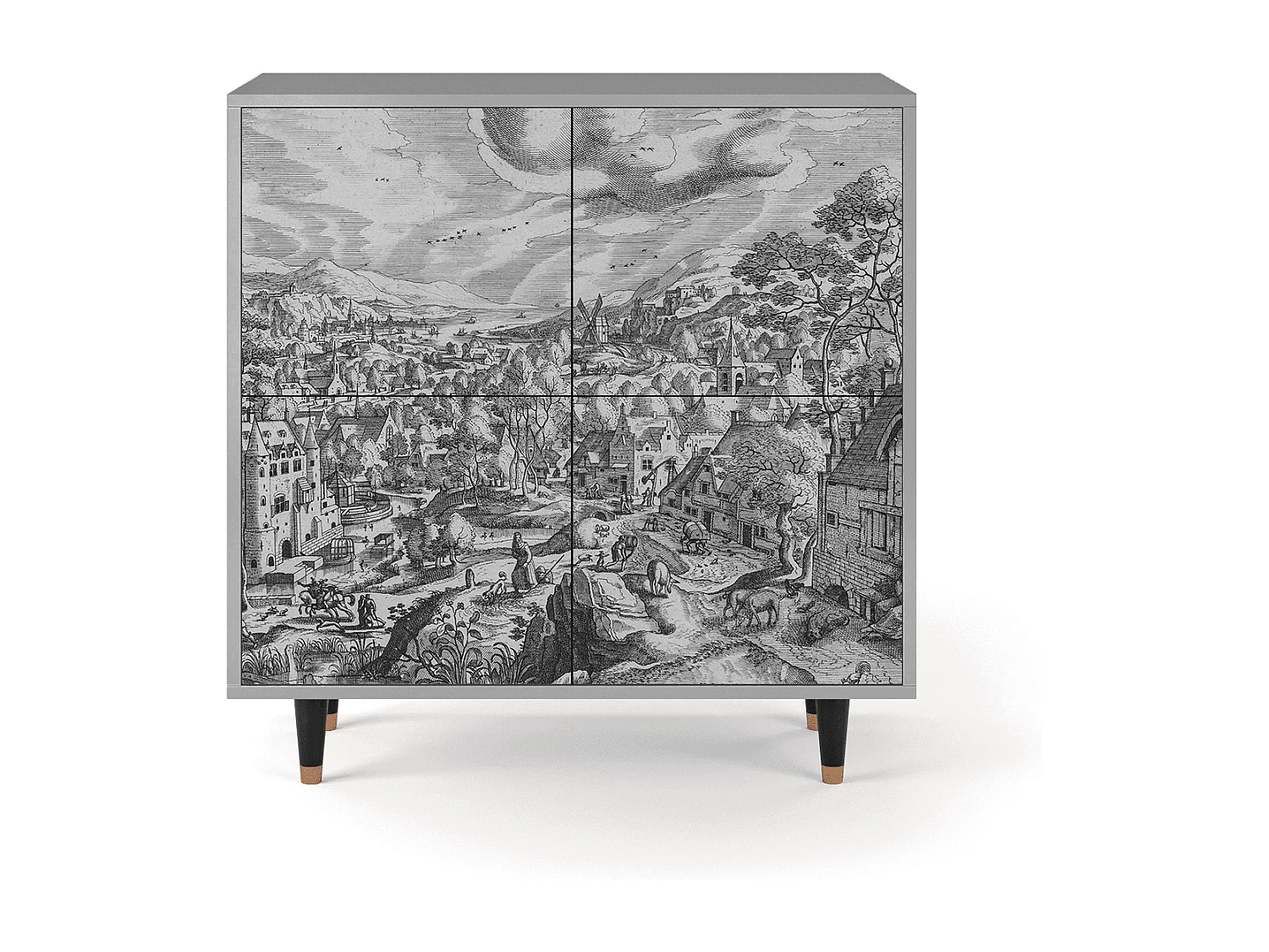 Buffet - 94x96x48 cm - BS3 - Bird Dropping, Gris