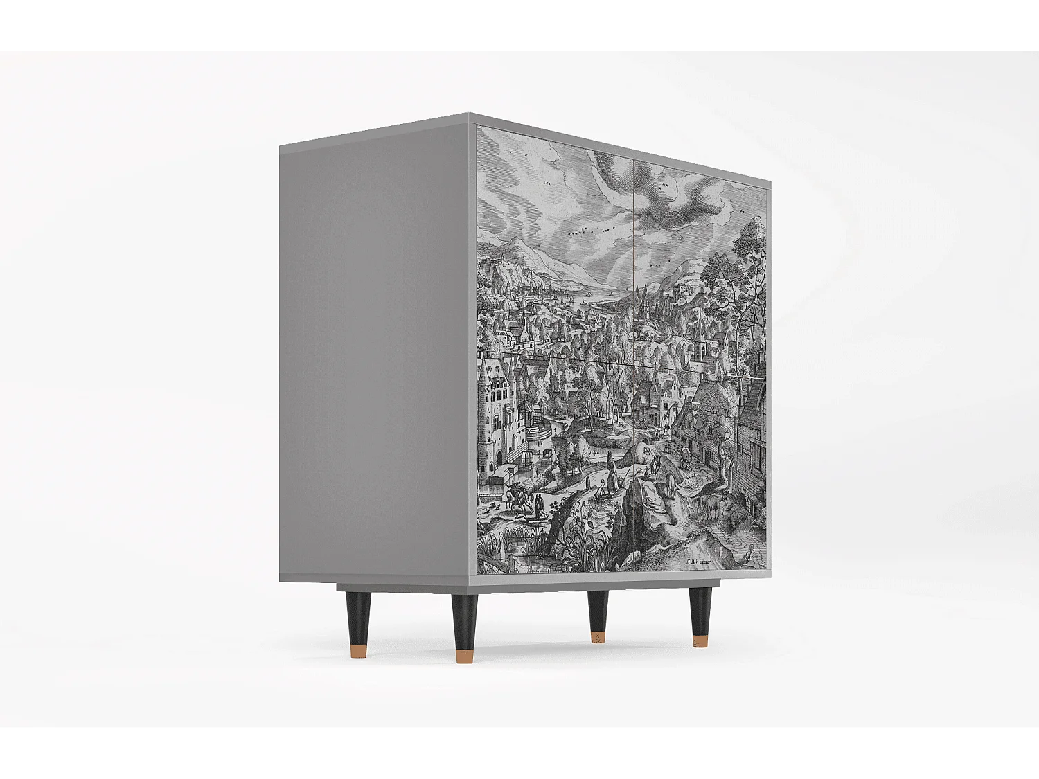 Buffet - 94x96x48 cm - BS3 - Bird Dropping, Gris