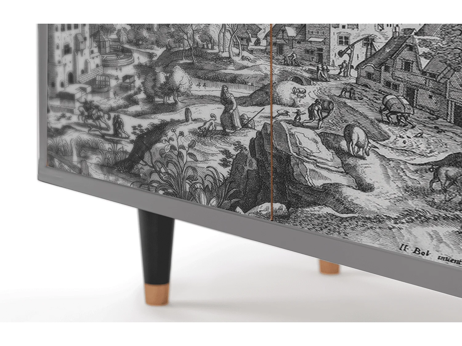 Buffet - 94x96x48 cm - BS3 - Bird Dropping, Gris