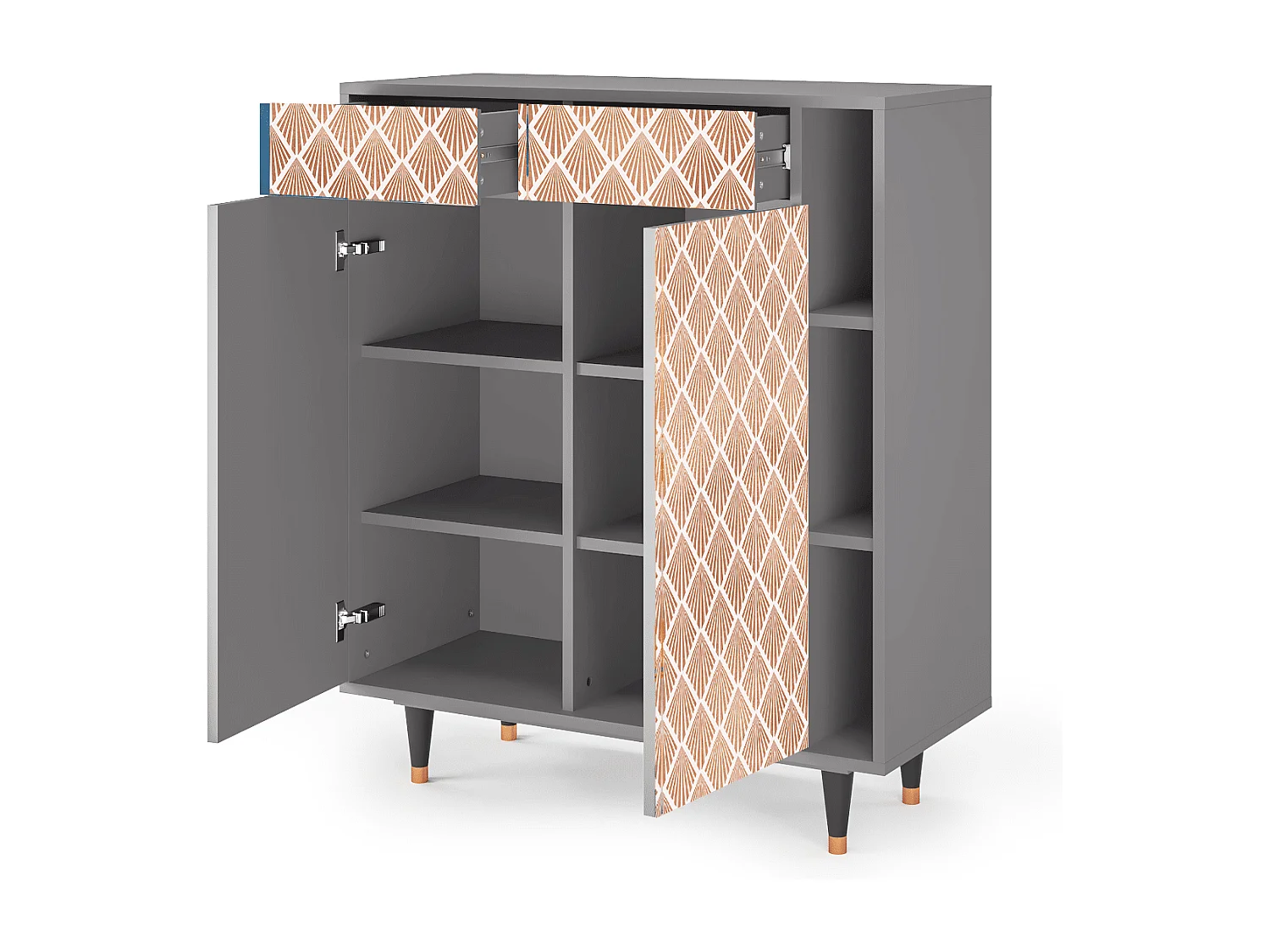 Credenza - 96х110х41 cm - BS6 - Pastel Sunrise, Grigio