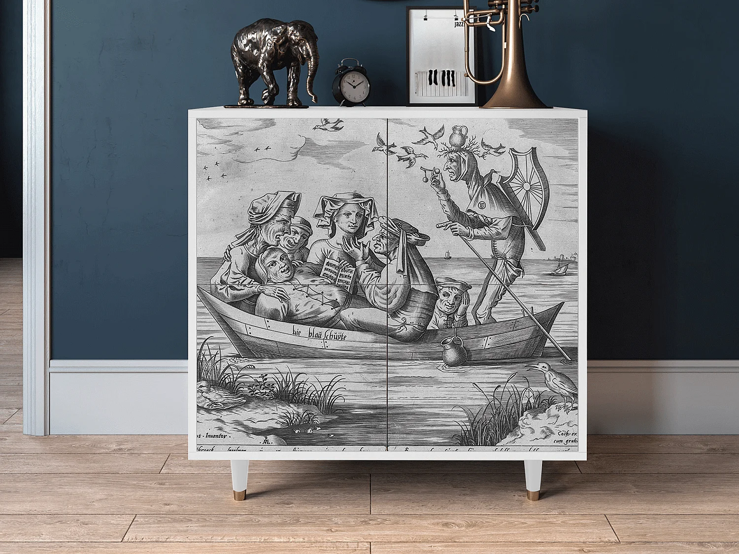 Dressoir - 94x96x48 cm - BS3 - Blau Schuyte, Wit