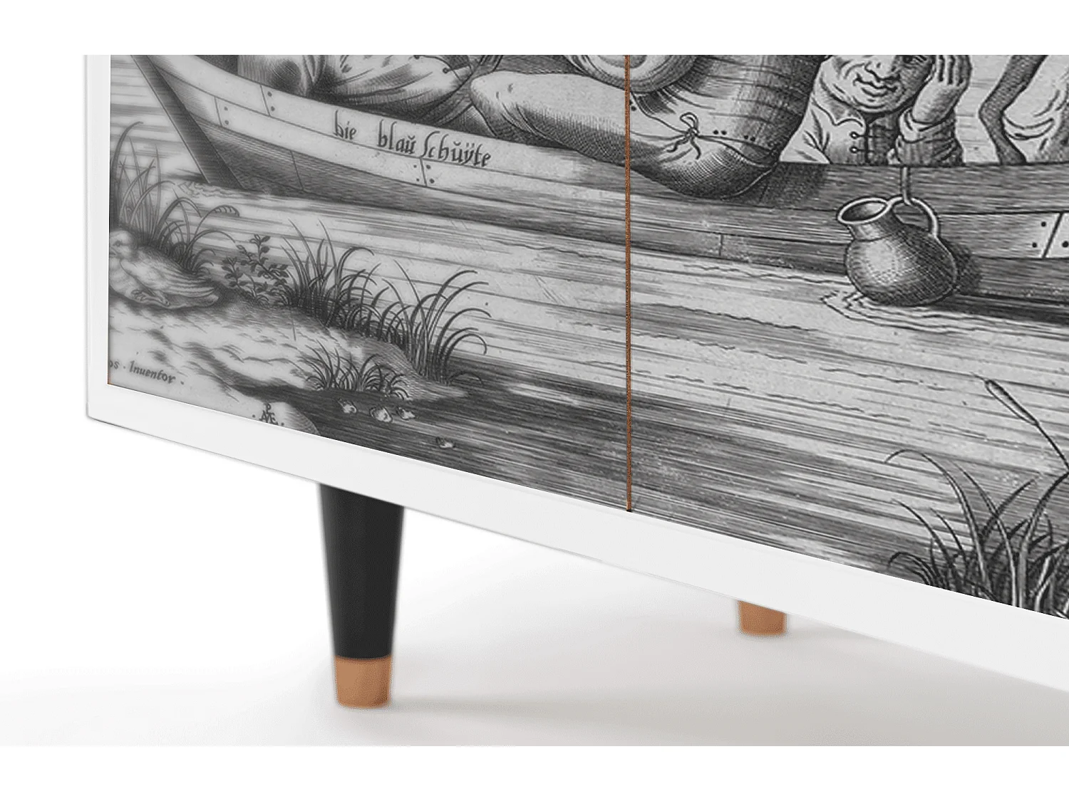 Dressoir - 94x96x48 cm - BS3 - Blau Schuyte, Wit