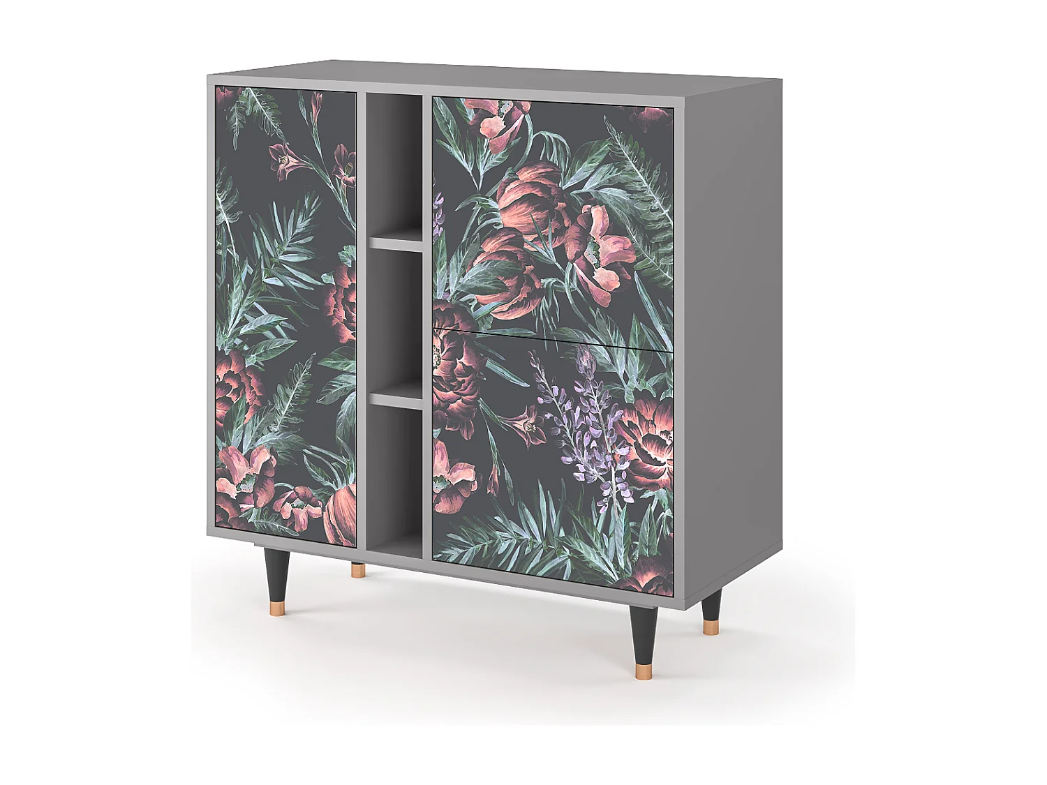 Credenza - 94х96х41 cm - BS5 - Dark Peonies, Grigio