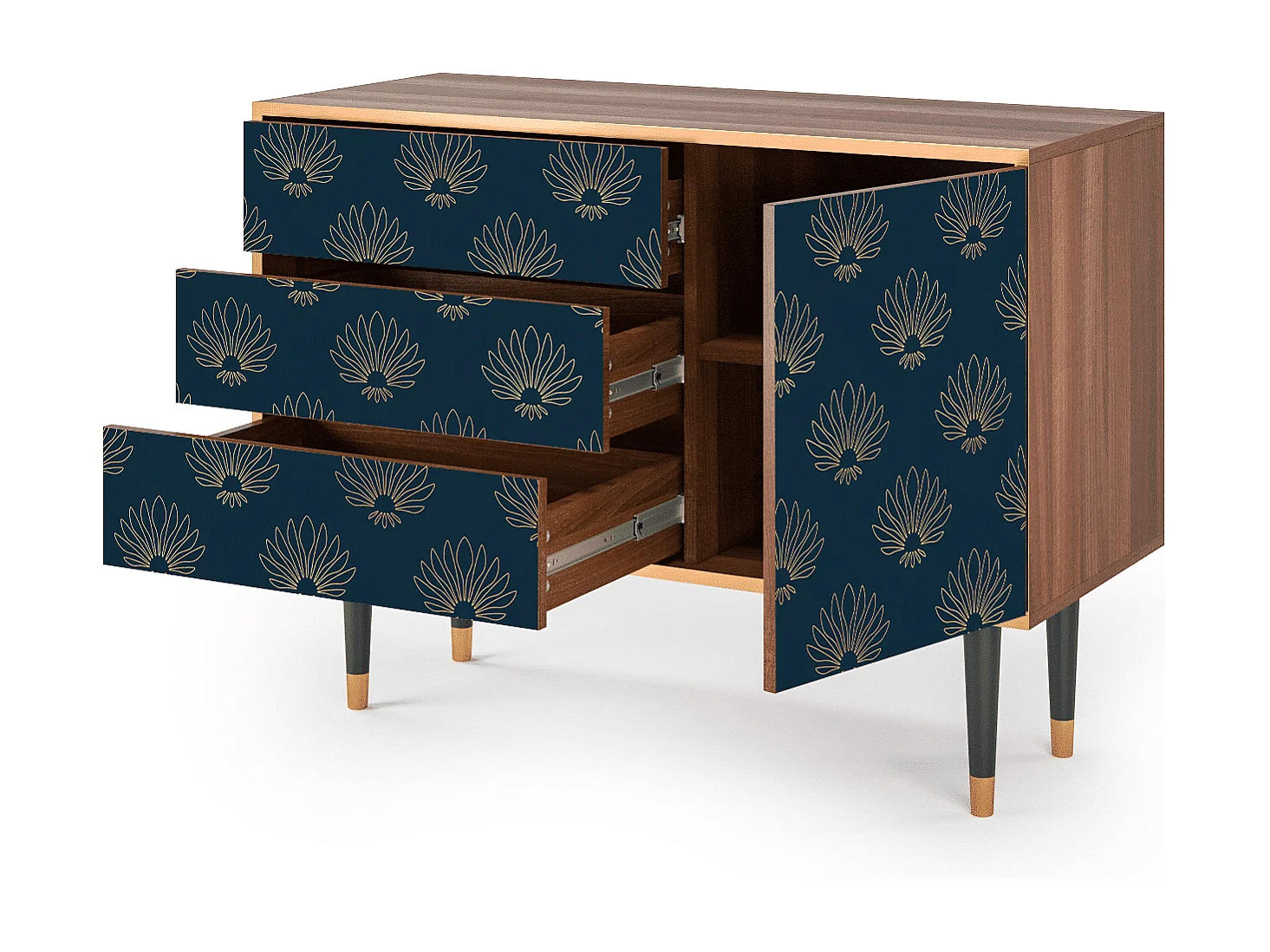 Sideboard - 115х84х41 cm - S3 - Blue Lotus, Walnuss