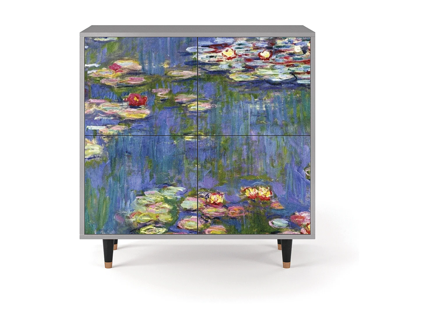 Buffet - 94x96x48 cm - BS3 - The water lily pond  , Gris