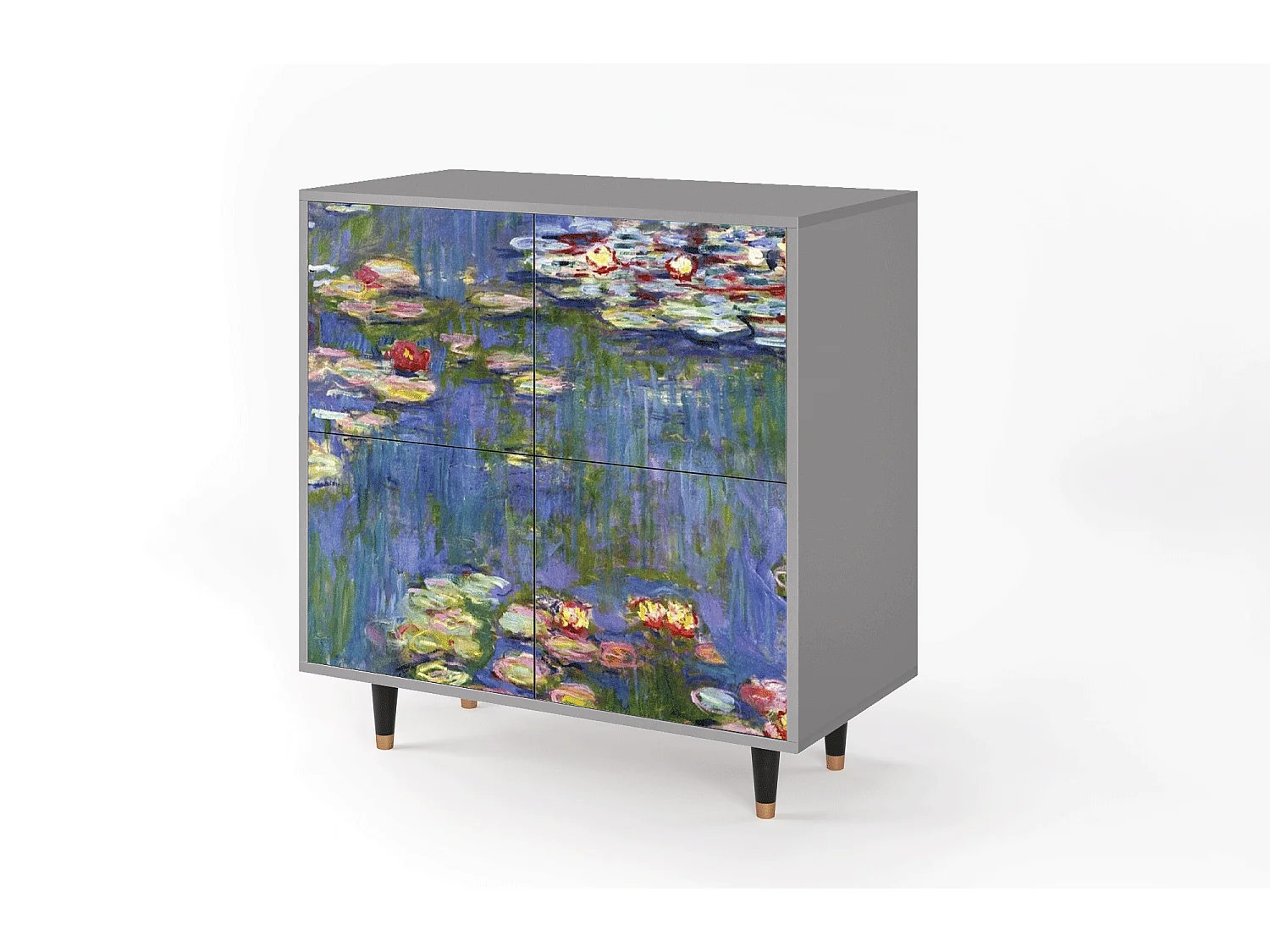 Buffet - 94x96x48 cm - BS3 - The water lily pond  , Gris