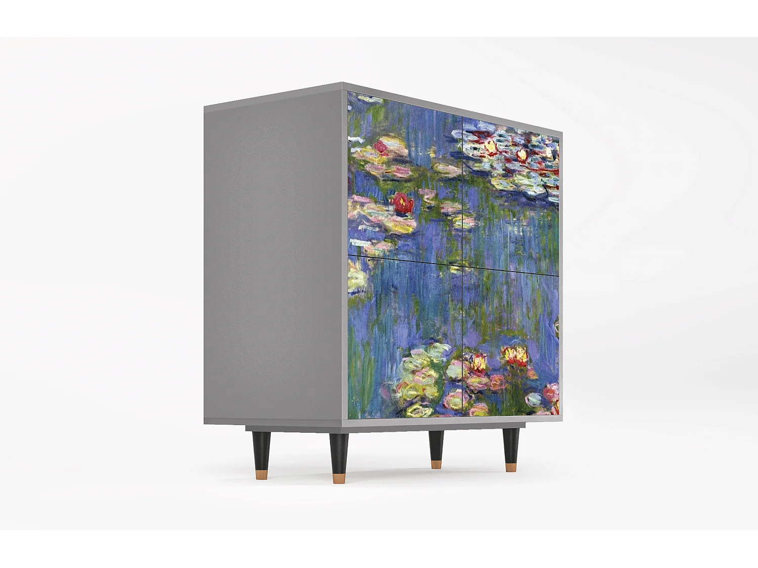 Buffet - 94x96x48 cm - BS3 - The water lily pond  , Gris