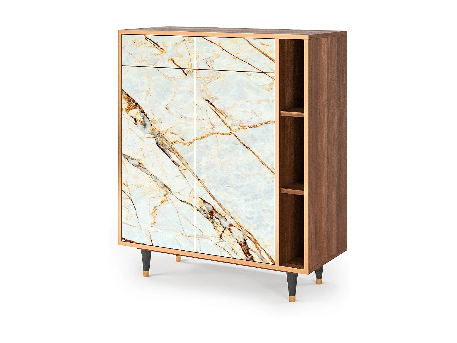 Credenza - 96х110х41 cm - BS6 - Sabbiay Marble, Noce