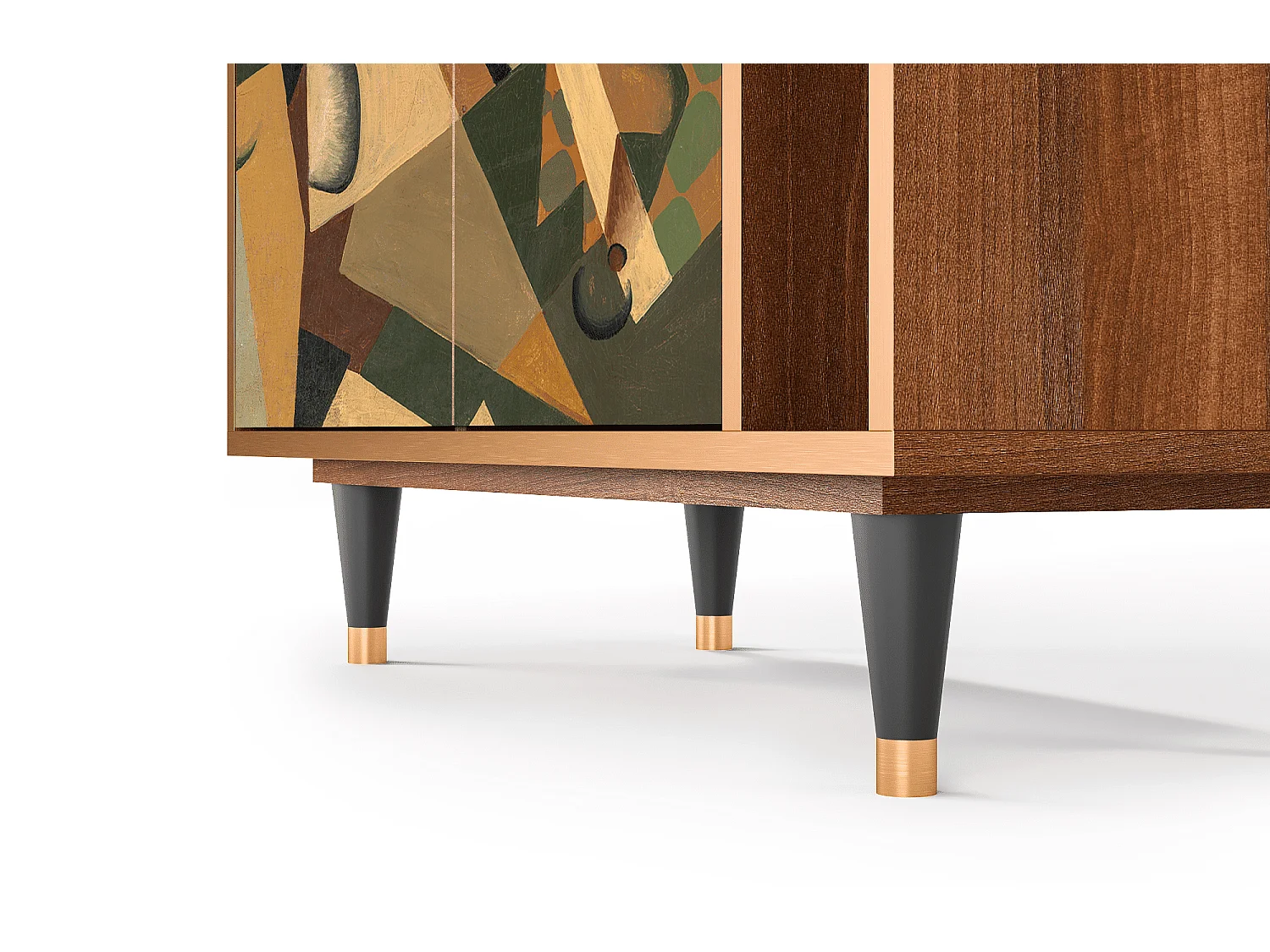 Credenza - 96х110х41 cm - BS6 - Glass and Checkerboard, Noce