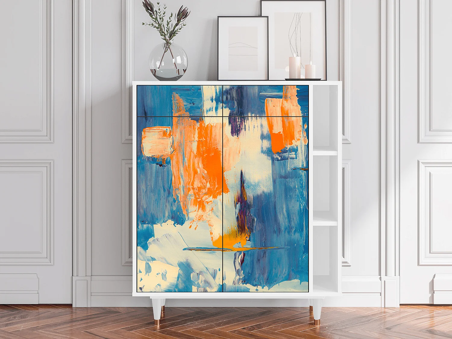 Credenza - 96х110х41 cm - BS6 - Abstract Expressionism, Bianco