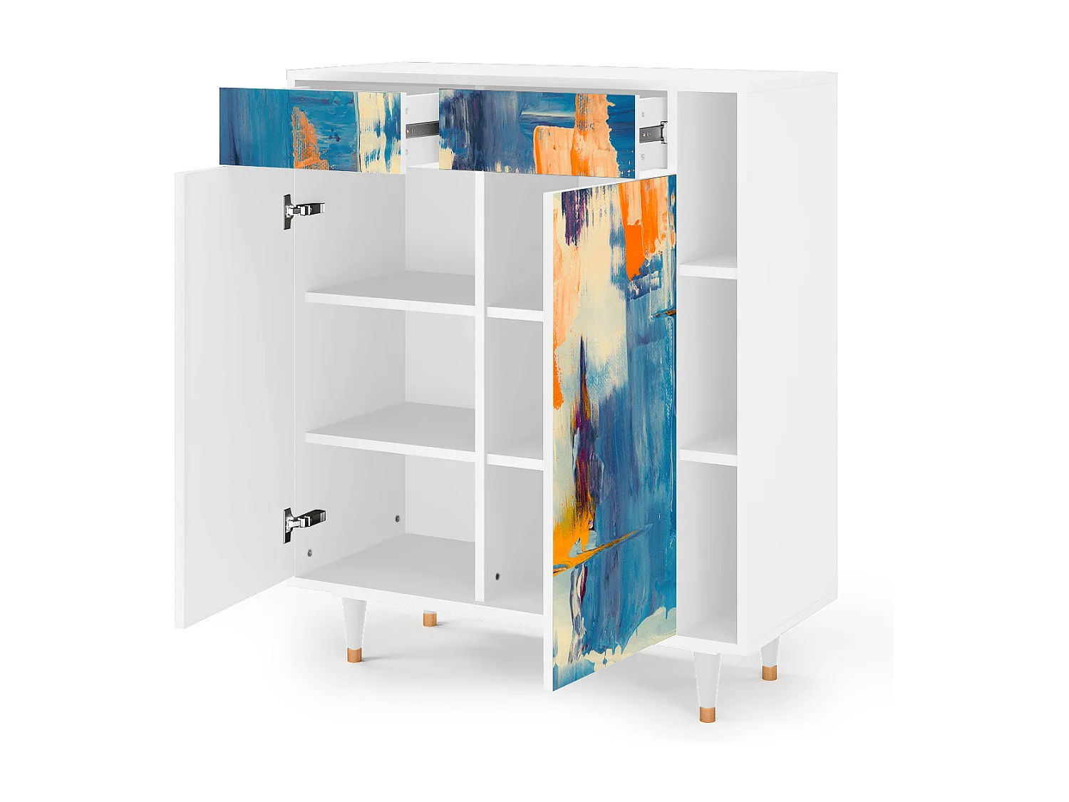 Credenza - 96х110х41 cm - BS6 - Abstract Expressionism, Bianco