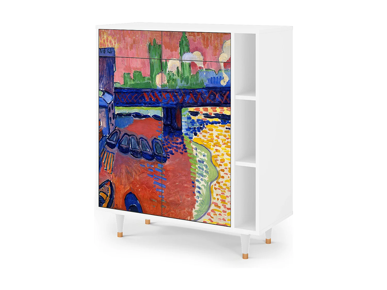 Buffet - 96х110х41 cm - BS6 - Abstract Expressionism, Blanc