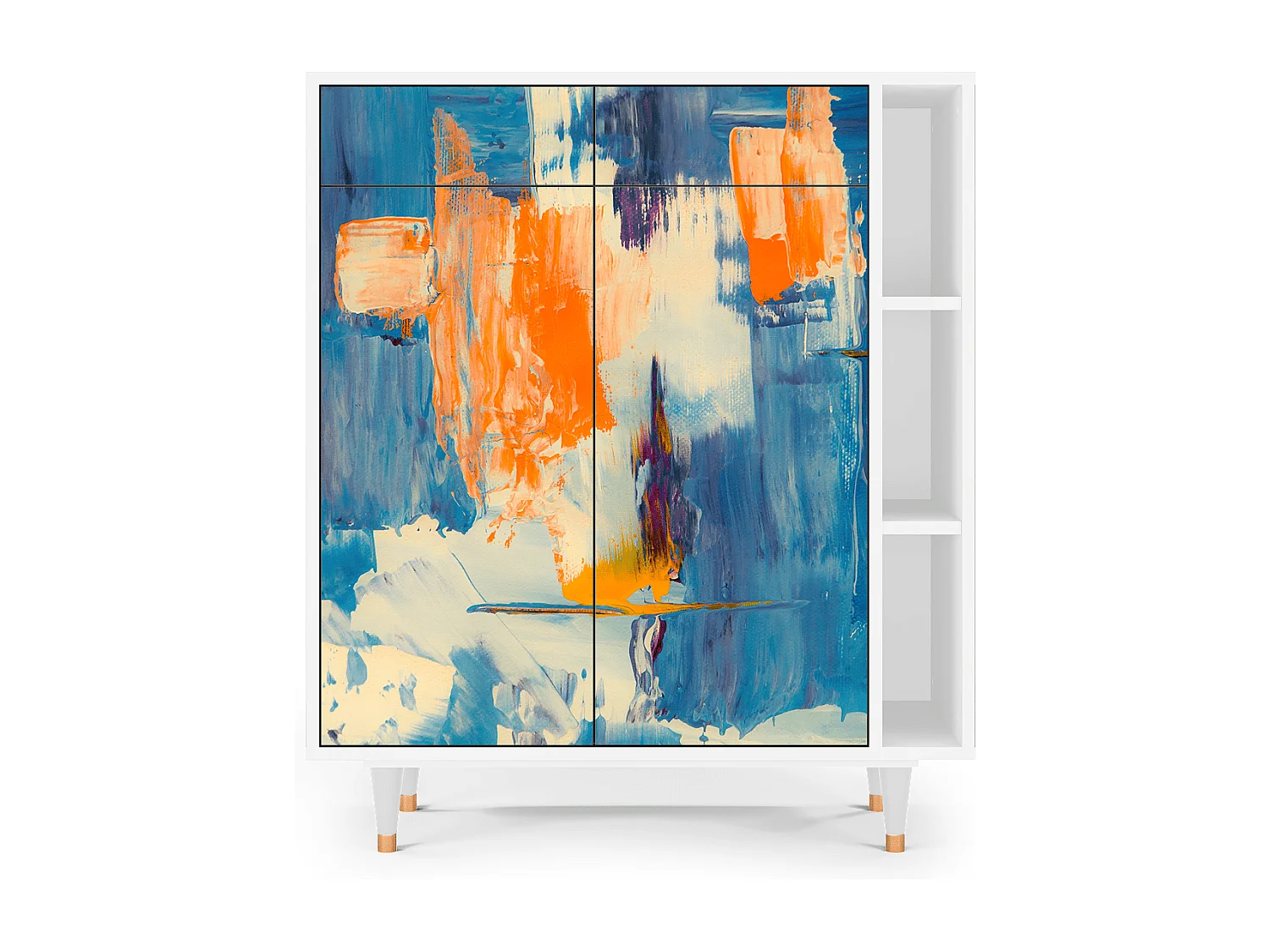 Sideboard - 96х110х41 cm - BS6 - Abstract Expressionism, Weiß