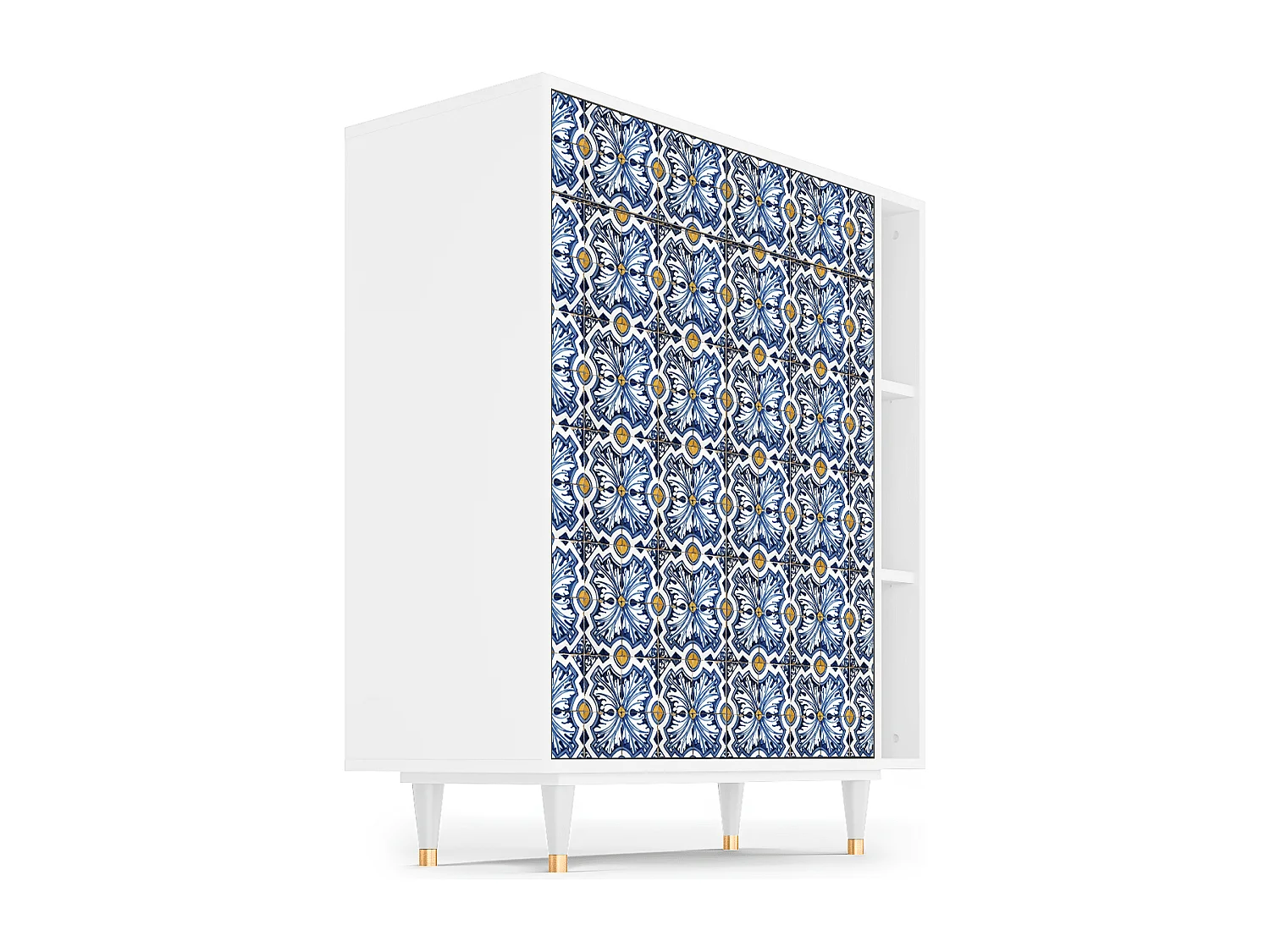 Buffet - 96х110х41 cm - BS6 - Lovely Cornflowers, Blanc