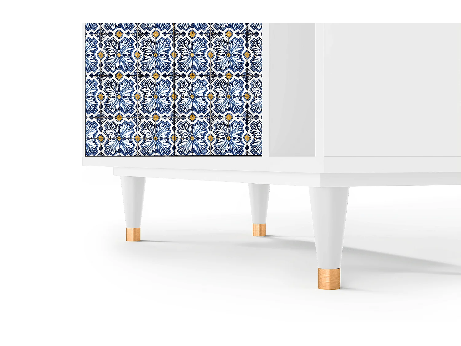 Credenza - 96х110х41 cm - BS6 - Lovely Cornflowers, Bianco