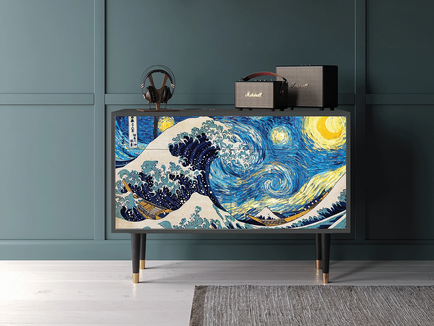 Buffet - 115x85x48 cm - BS4 - Great Wave, Anthracite