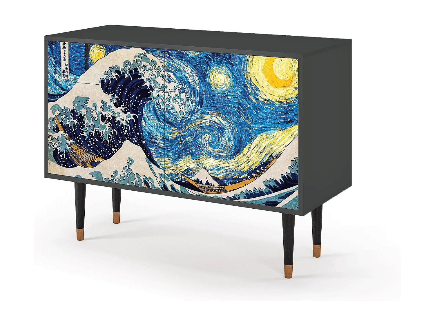 Buffet - 115x85x48 cm - BS4 - Great Wave, Anthracite